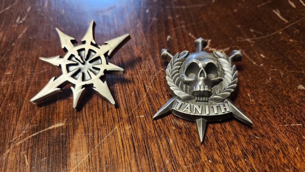 Games Workshop Chaos and Tanith pins